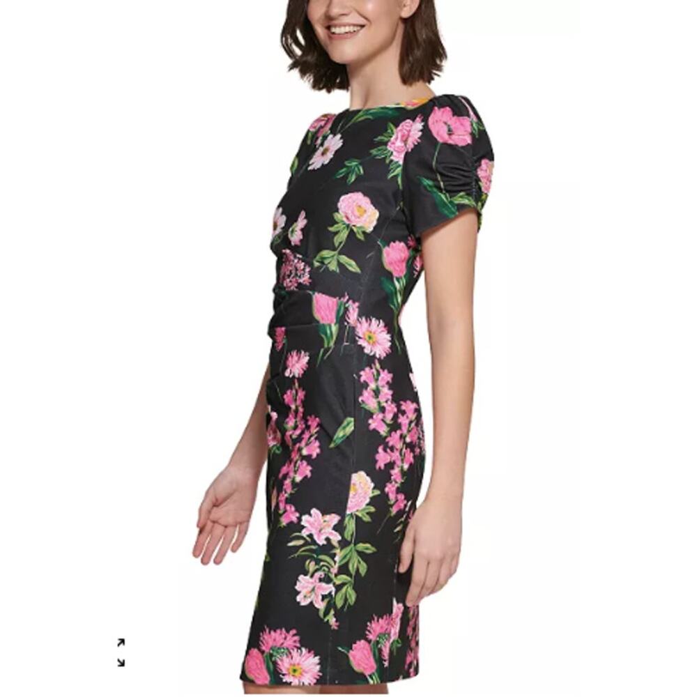 KARL LAGERFELD Floral-Print Puff-Sleeve Sheath Dress Dress // 2 - Picture 13 of 14